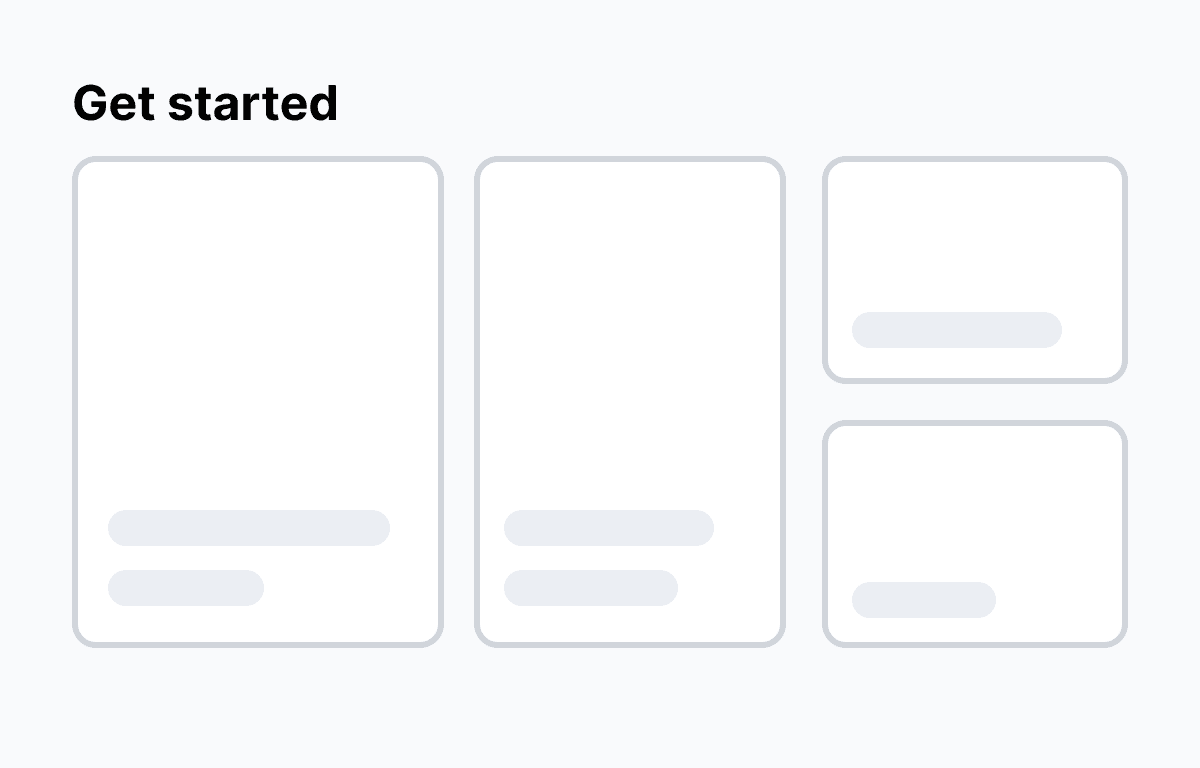 Getting started dashboard