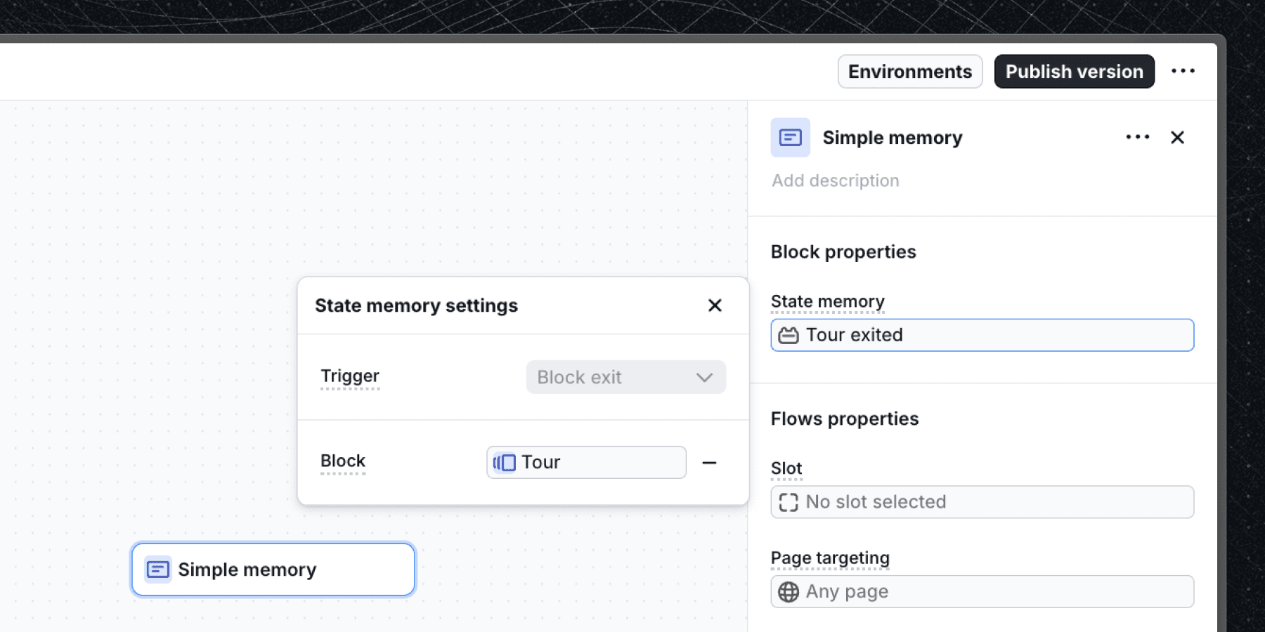 State memory block property